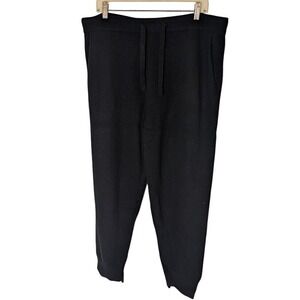 MARTHA by Martha Stewart Black Knit Jogger Pants XL Cashmere Wool Blend NEW